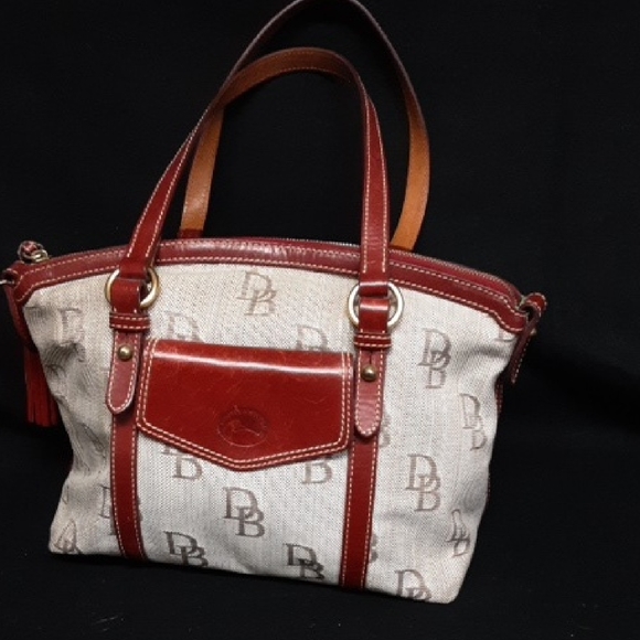 Dooney & Bourke Handbags - Dooney & Bourke Red and Cream Shoulder Bag